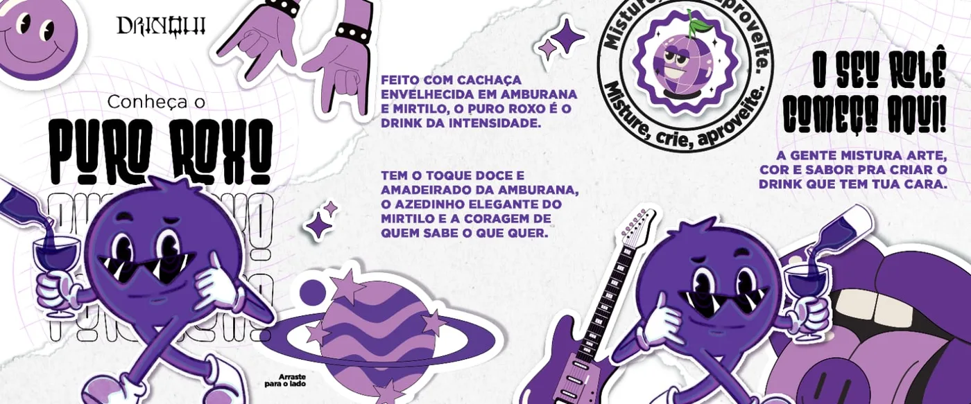 Arte de divulgação do drink Puro Roxo